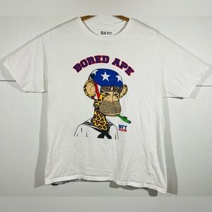 Bored Ape Yacht Club's NFT #3108 BAYC Graphic Tee Crew White Short Sleeve Size M